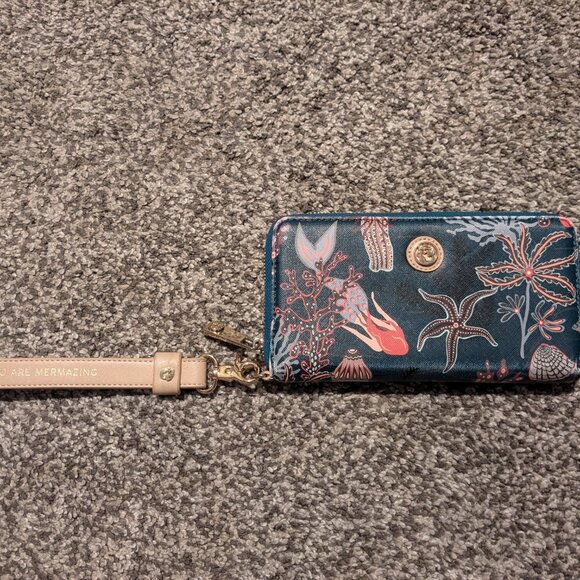 Spartina 449 Mystic Mermaid Wallet with wrist strap & keychain/bag charm - Picture 2 of 5